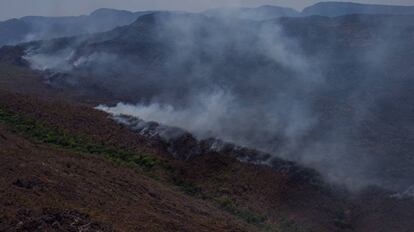 Incêndio florestal na Chapada dos Veadeiros