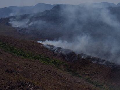 Incêndio florestal na Chapada dos Veadeiros