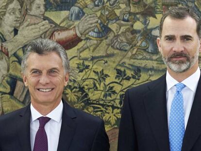 Mauricio Macri junto al Rey Felipe VI. 