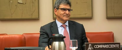 El consejero delegado del Banco Santander, José Antonio Álvarez, durante su comparecencia en la comisión parlamentaria que investiga la crisis financiera.