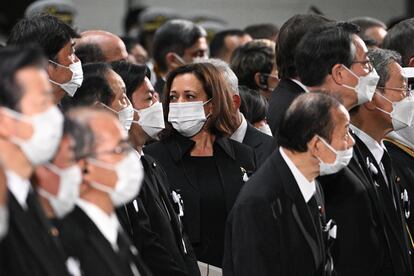 La vicepresidenta de los EE UU, Kamala Harris, en un momento del acto. Se prevé la asistencia de más de 4.000 personas, incluidos unos 700 representantes de todo el globo.