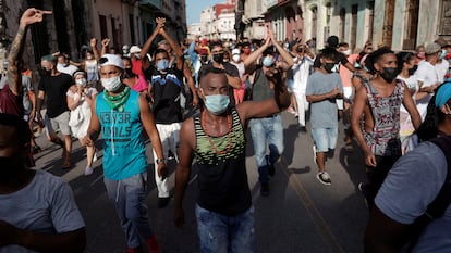 Manifestação em Havana em 11 de julho passado.