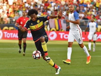 Cuadrado, durante el partido inaugural ante Estados Unidos.