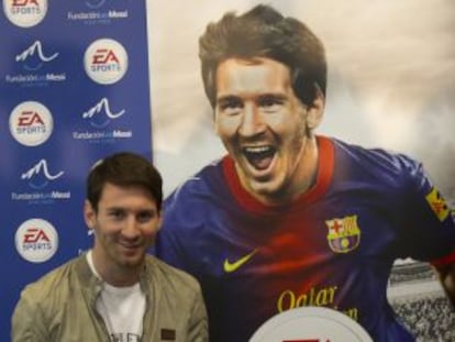 Messi en la presentación del videojuego.
