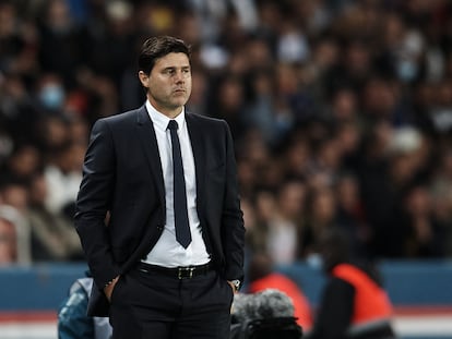 Mauricio Pochettino, en un partido del PSG contra el Lyon el 21 de septiembre de 2021.