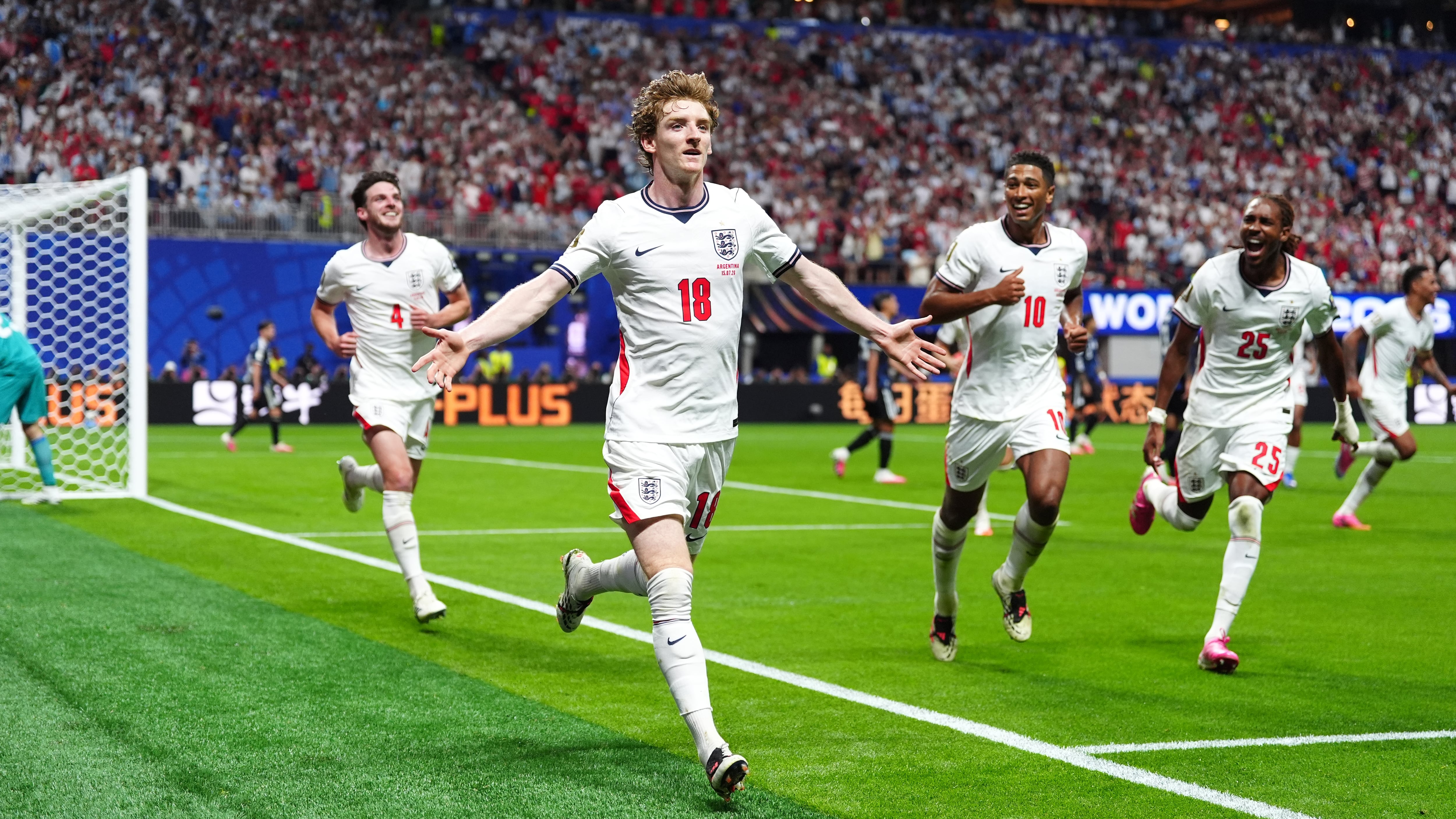 Así ha sido el gol de Gordon para Inglaterra que abrió el marcador ante Argentina en el Mundial