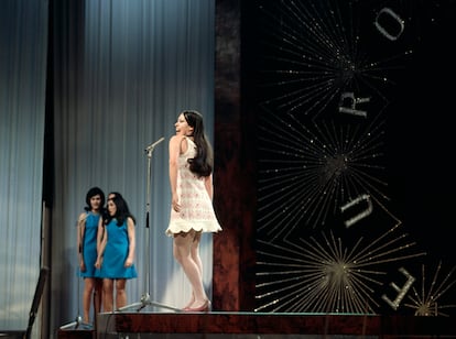 Massiel durante su actuación en Eurovisión en 1968.