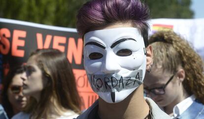 Manifestación contra la 'ley mordaza' en Valencia.