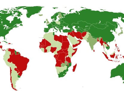Mapa de la regulación del aborto en el mundo.