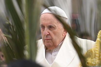 El papa Francisco presidía el Domingo de Ramos la misa en la plaza de San Pedro del Vaticano.