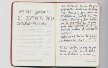 Notas de Roberto Bola&ntilde;o para su novela &#039;El esp&iacute;ritu de la ciencia-ficci&oacute;n&#039;.