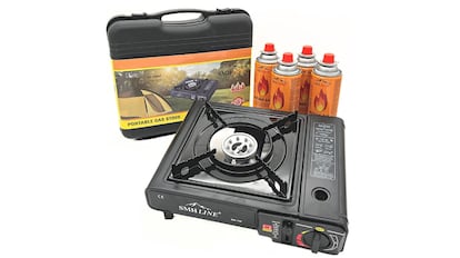 kit supervivencia ue para casa: hornillo portátil alimentado por gas butano.