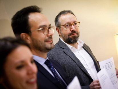 Irene Montero, Antonio Hernando y Juan Carlos Girauta. 