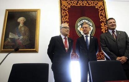 El lehendakari, Iñigo Urkullu, durante el acto conmemorativo del 250 aniversario de la Real Sociedad Bascongada de los Amigos del País que ha presidido en Azkoitia.