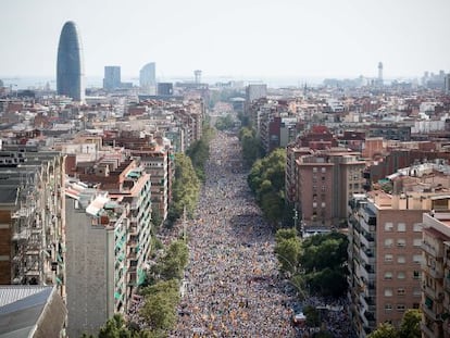 Imatge de l'avinguda Meridiana, aquesta tarda.