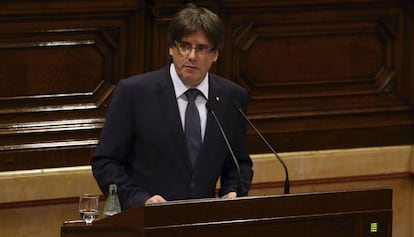 El president català, Carles Puigdemont, aquest dimecres.