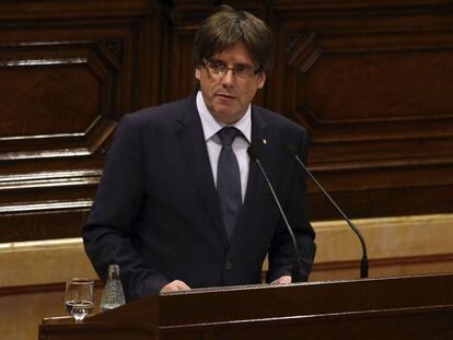 El president català, Carles Puigdemont, aquest dimecres.