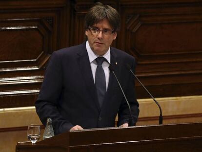 El president català, Carles Puigdemont, aquest dimecres.