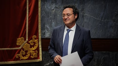 El fiscal general del Estado, Álvaro García Ortiz, durante el acto de entrega de los XI Premios a la Calidad de la Justicia, en la sede del Consejo General del Poder Judicial (CGPJ), el pasado 21 de junio en Madrid.