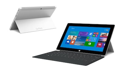 Surface 2, pantalla de 10 pulgadas, toda la potencia de un ordenador con Windows y las bondades del mundo táctil. La tableta de Microsoft lleva atril en su propia estructura. Precio: 429 euros.