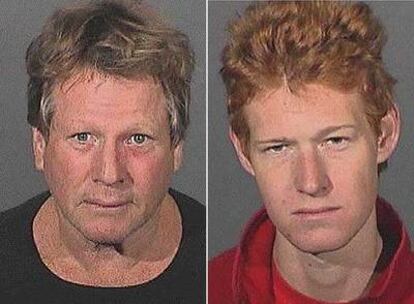 Ryan O&#39;Neal y su hijo Redmond.