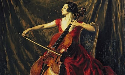 Un retrato de Madame Suggia pintado en 1902 por Augustus Edwin John.