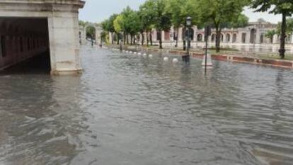 Inundaciones en las calles de Aranjuez.