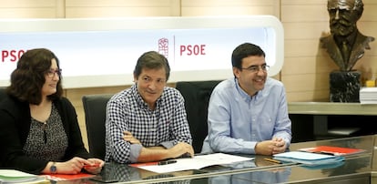Reunion de la gestora PSOE en Ferraz.