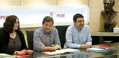Reunion de la gestora PSOE en Ferraz.