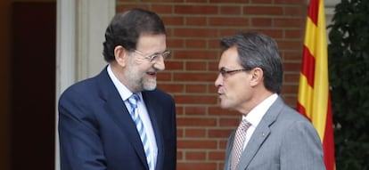 Rajoy y Mas en una reuni&oacute;n en la Moncloa, el pasado mes de Septiembre.