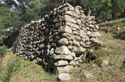 Estructura de piedra seca del siglo XVIII vinculadas con el cultivo de la vi&ntilde;a. 