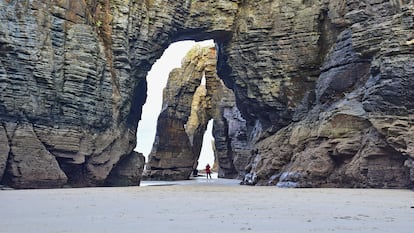 La playa de las Catedrales, en Lugo (Galicia).