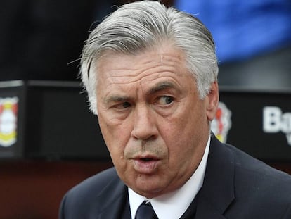 Carlo Ancelotti, en abril de 2017 en un partido de la Bundesliga.