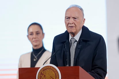 Alejandro Gertz Manero este martes en el Palacio Nacional, en Ciudad de México.
