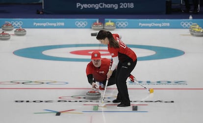 Matt y Becca Hamilton, del equipo de Estados Unidos, en Pyeongchang.