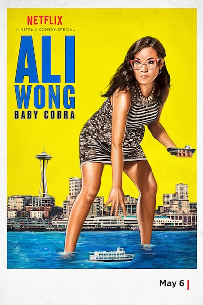 Wong en el póster de su especial, atemorizando a la ciudad de Seattle.