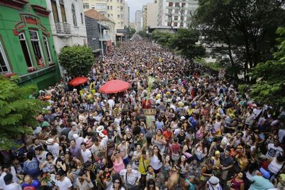 Foliões no bloco "Baixo Augusta" do ano passado.