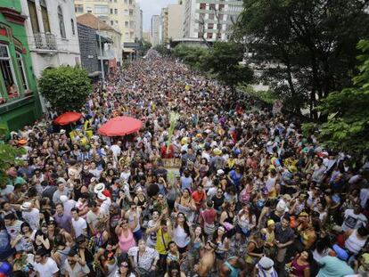 Foliões no bloco "Baixo Augusta" do ano passado.