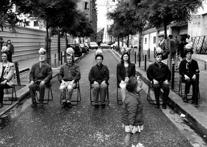 Performance en la inauguración de la calle Marcel Duchamp en París (1995).