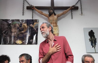 Willy Toledo, en una roda de premsa el maig passat a Madrid.