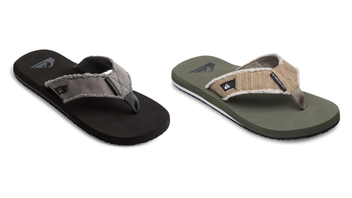 Las chanclas de Quiksilver en varios modelos.