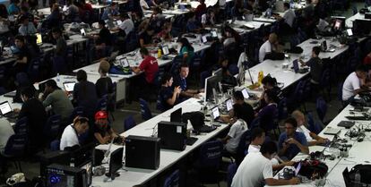 Participantes en uno de los eventos de Campus Party, en São Paulo (Brasil).