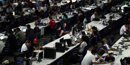 Participantes en uno de los eventos de Campus Party, en S&atilde;o Paulo (Brasil).