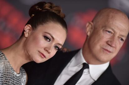Billie Lourd y su padre, Bryan Lourd, en el estreno de ‘Star Wars: El último Jedi’.