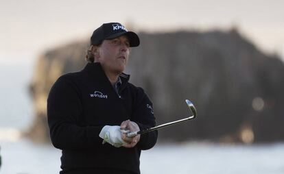 Phil Mickelson, el lunes en la ronda final del torneo AT&T Pebble Beach.