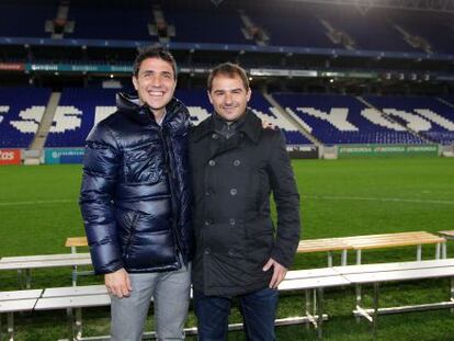 Morales y Lard&iacute;n, en el campo del Espanyol.