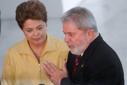Luiz Inácio Lula da Silva y Dilma Rousseff, ayer en Brasilia.
