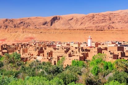 El oasis de Tinghir en el Atlas de Marruecos.