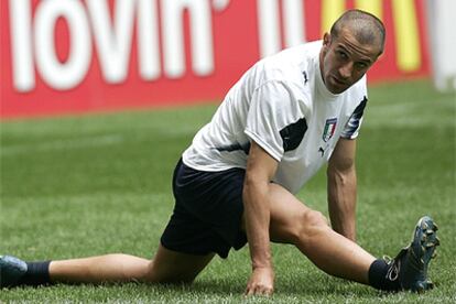 Del Piero, ayer en el entrenamiento de Italia.