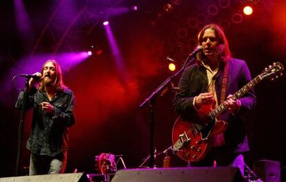 Chris Robinson, a la izquierda, y Rich Robinson en un concierto en 2006.